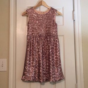 💎Girls Sequin Dress - Rose Gold Sequined Dress